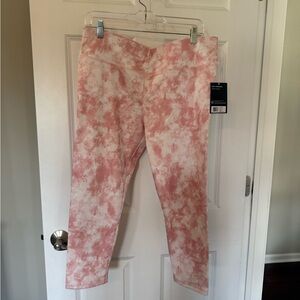 Jockey Pink and Silver Marble Dye Capris size XL